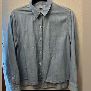 Old navy high low denim button up